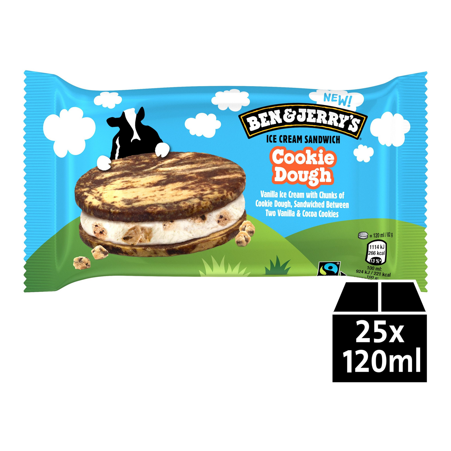 Ola ben jerry's cookie dough sandwich (25x 120 ml)