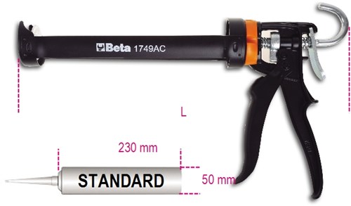 Beta 1749ac - pistola per calafataggio pistola per calafataggio | per tubi 230 mm - 017490005