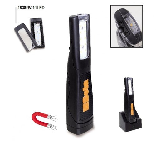 Beta 1838 lámpara de inspección recargable de 11 LED con LED ultra transparentes