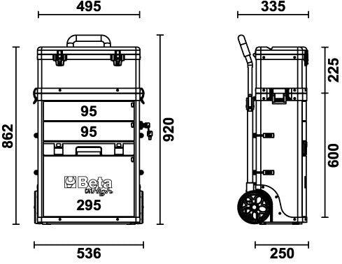 Trolley Beta c41h grigio due pezzi - 041000010