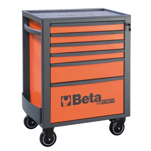 Carrello portautensili Beta arancio nero con 6 cassetti