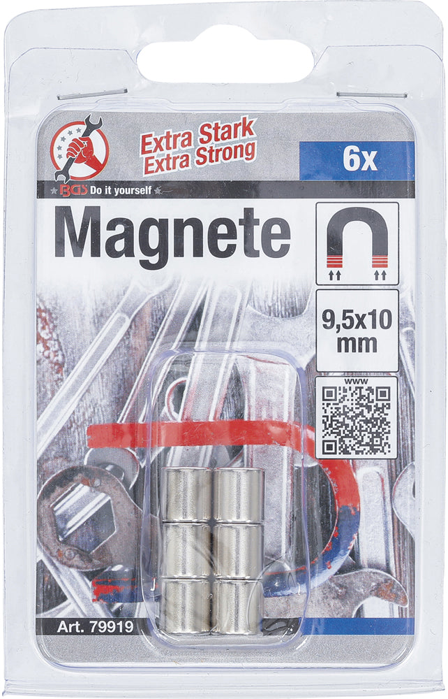 Bgs technic kraftmann - juego de imanes extra fuertes 6 piezas
