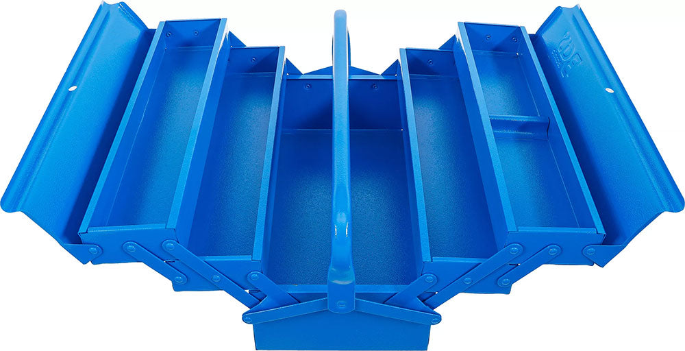 Caja de herramientas metálica bgs technic con 5 compartimentos (vacía)