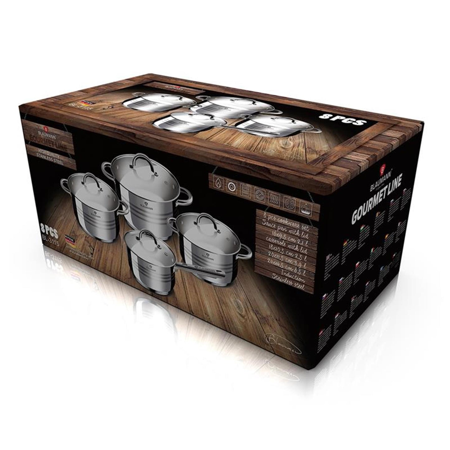 Set di padelle Berlingerhaus gourmet da 8 pezzi