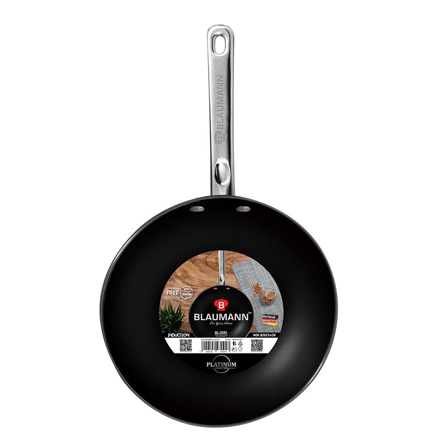 Sartén wok Blaumann platino 28cm