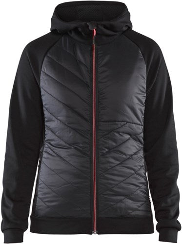 Blåkläder suéter híbrido para mujer 34642526 | negro rojo | talla m - 7330509727119