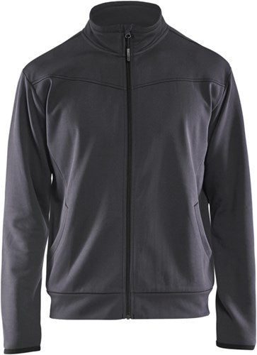 Sudadera de servicio Blåkläder con cremallera 33622526 | gris medio negro | talla l - 7330509685044