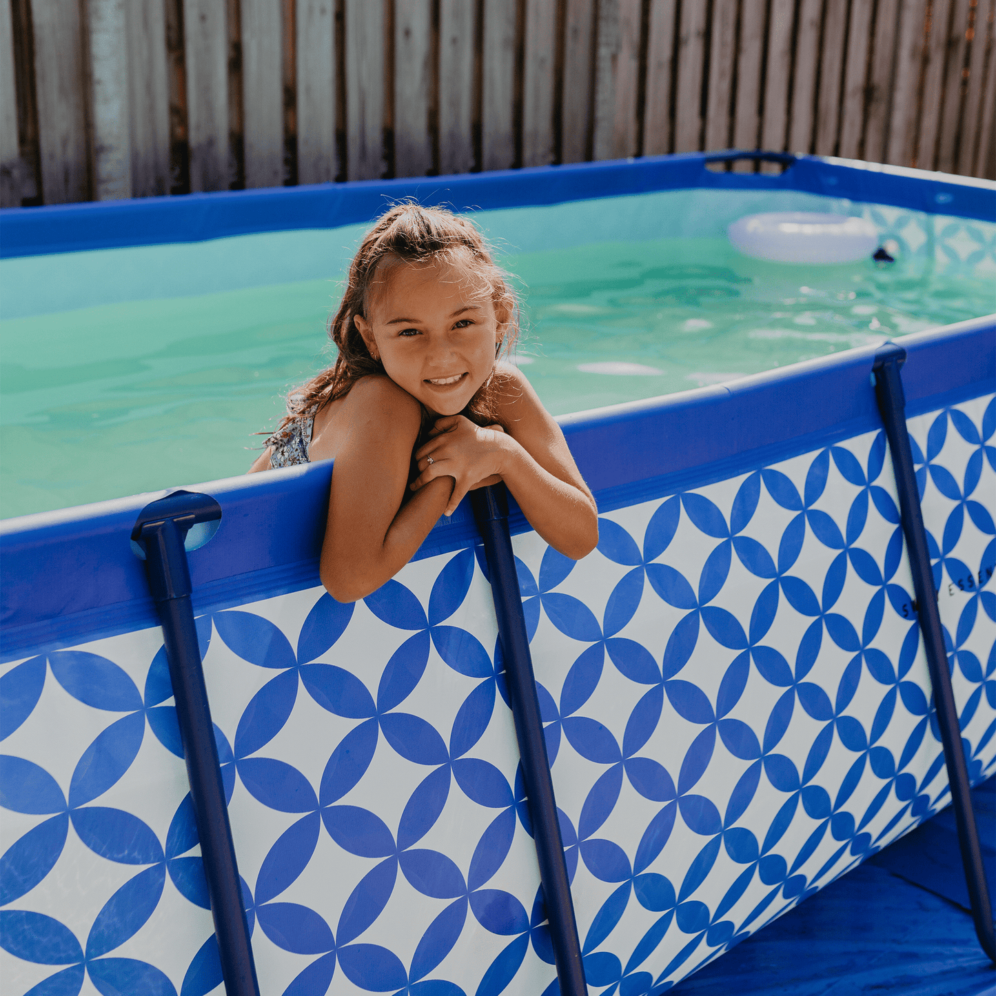 Eleganza | Piscina blu scuro blu bianco piscina 400x200x100 cm