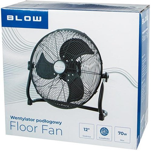 Ventilador de suelo soplado 30cm | 220v | 70w | 3 niveles de flujo de aire | negro - 8652537