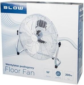 Ventilador de suelo soplado 45cm | 220v | 200w | cromo | 3 velocidades de flujo de aire - 8652538