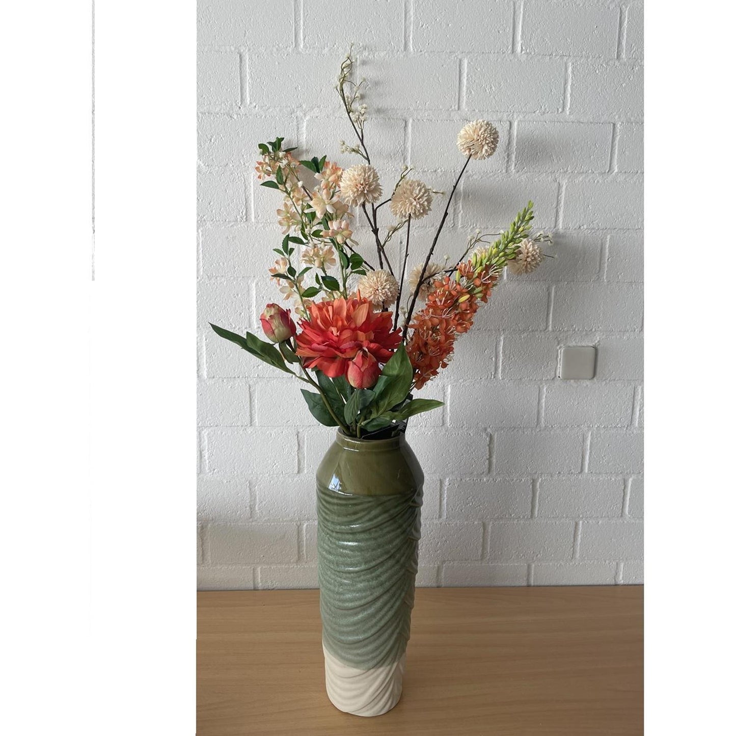 Collezione Roberts fiore artificiale spray da 101 cm pesca