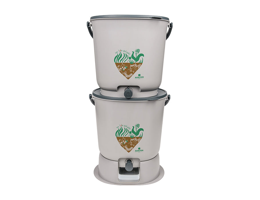 Cubo de cocina em agriton bokashi - gris esencial - juego completo