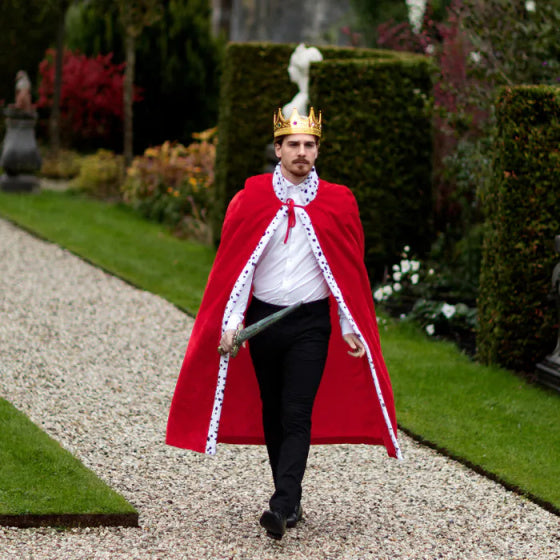 Boland Koningsmantel deluxe heren 130 cm rood