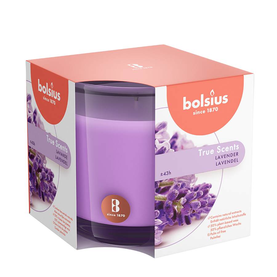 Bolsius vaso perfumado true aromas lavanda 95 95mm