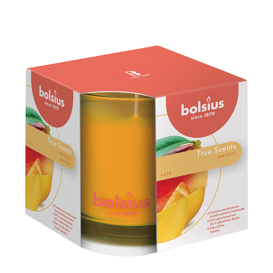 Bolsius bicchiere profumato veri profumi mango 95 95mm