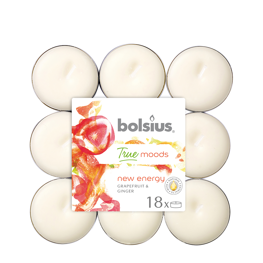 Bolsius geurtheelicht true moods new energy 18 stuks