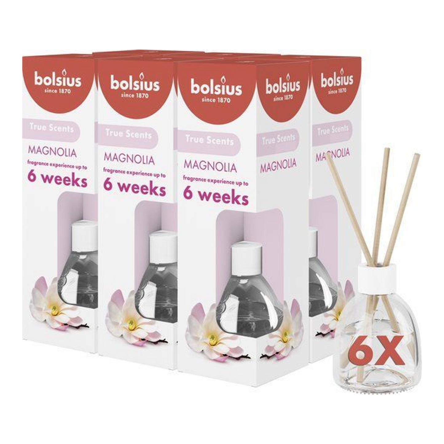 Bolsius aroma diffusers 60 ml true scents magnolia (6 pieces)