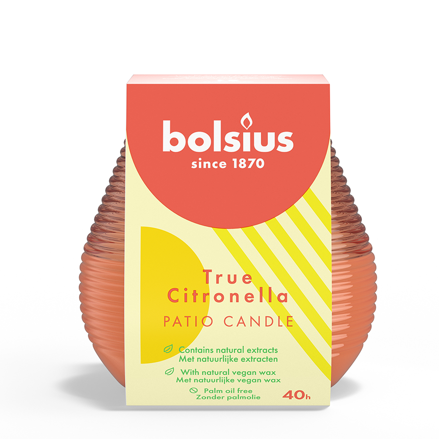 Bolsius True Citronella Candle Coral Patio