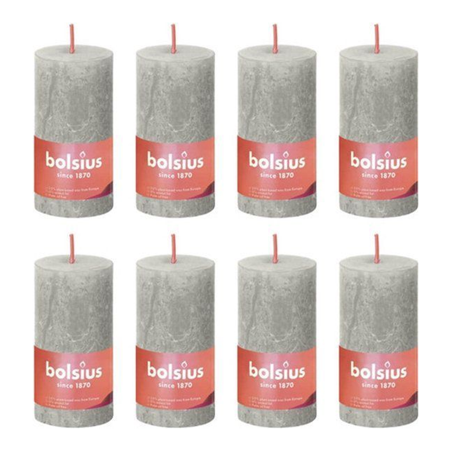 Bolsius Bolsius Stollen Shine 8 St Rustic 100x50 mm grigio sabbioso