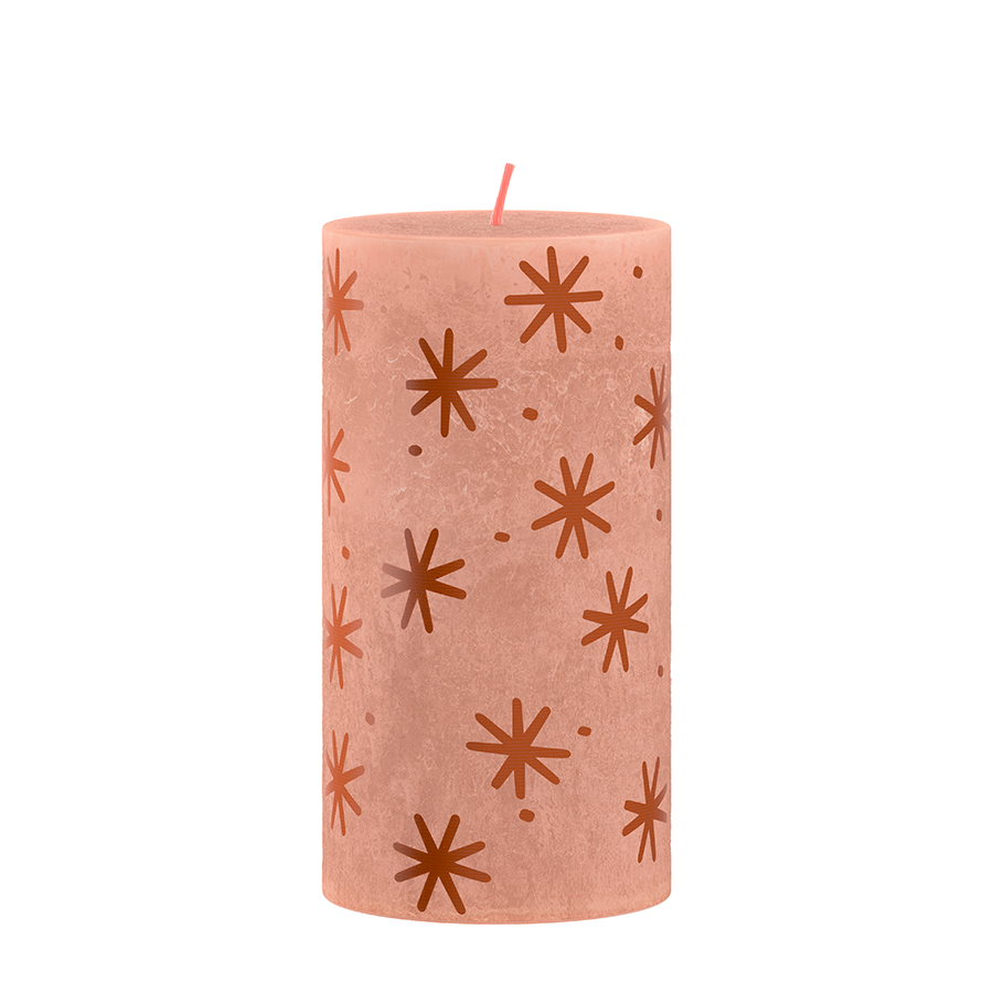 Bolsius Stub Candle Rustic 13 x 6,8 cm Creamy Caramel con stampa