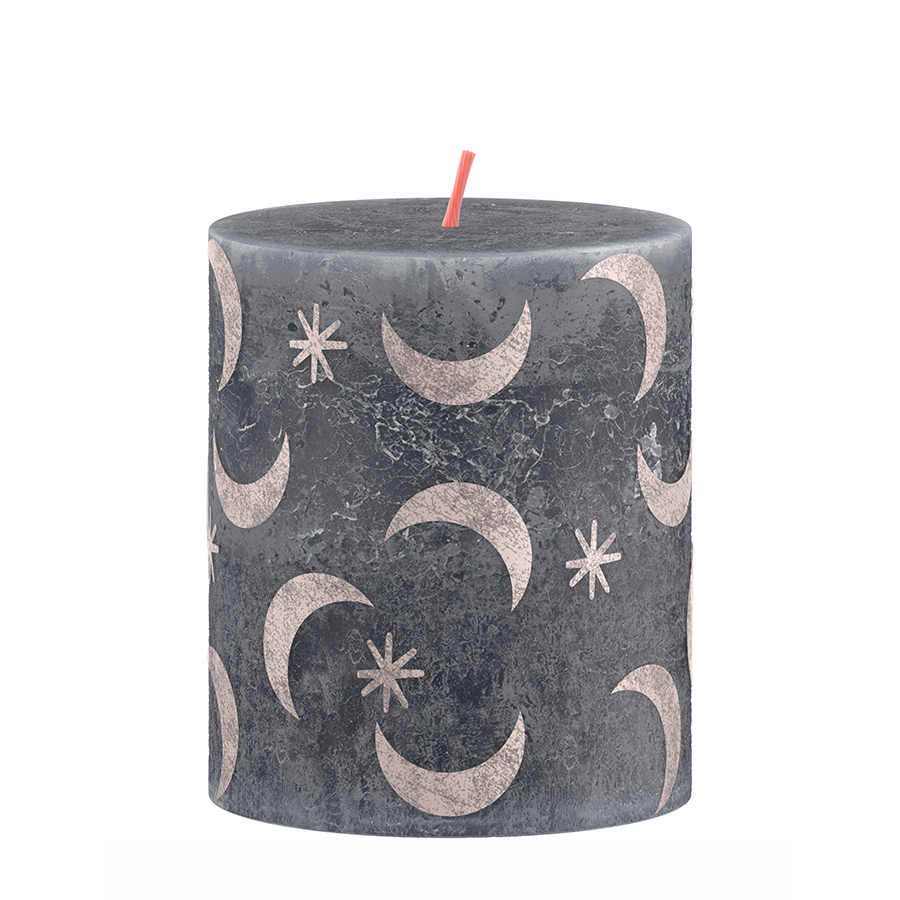Bolsius Bolsius Rustic Stub Candele 8x6,8 cm Blu con stampa