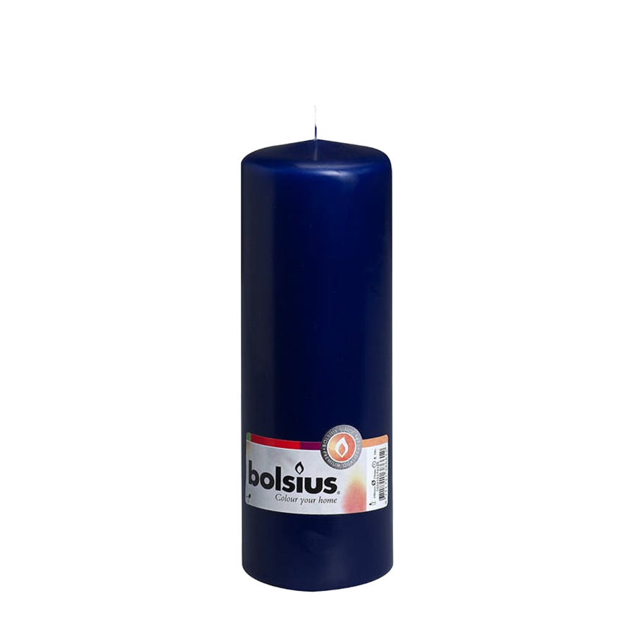Vela Bolsius azul oscuro 200 68mm