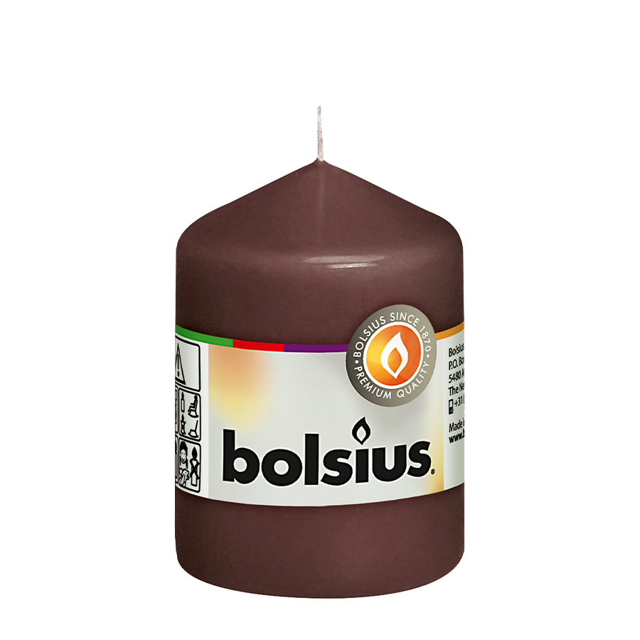 Vela bolsius marrón castaño 80 58mm