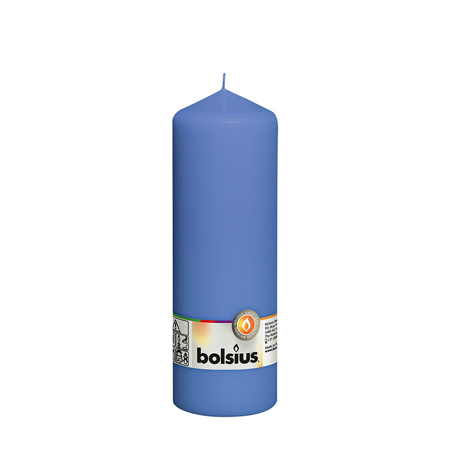 Vela bolsius azul aciano 200 68mm