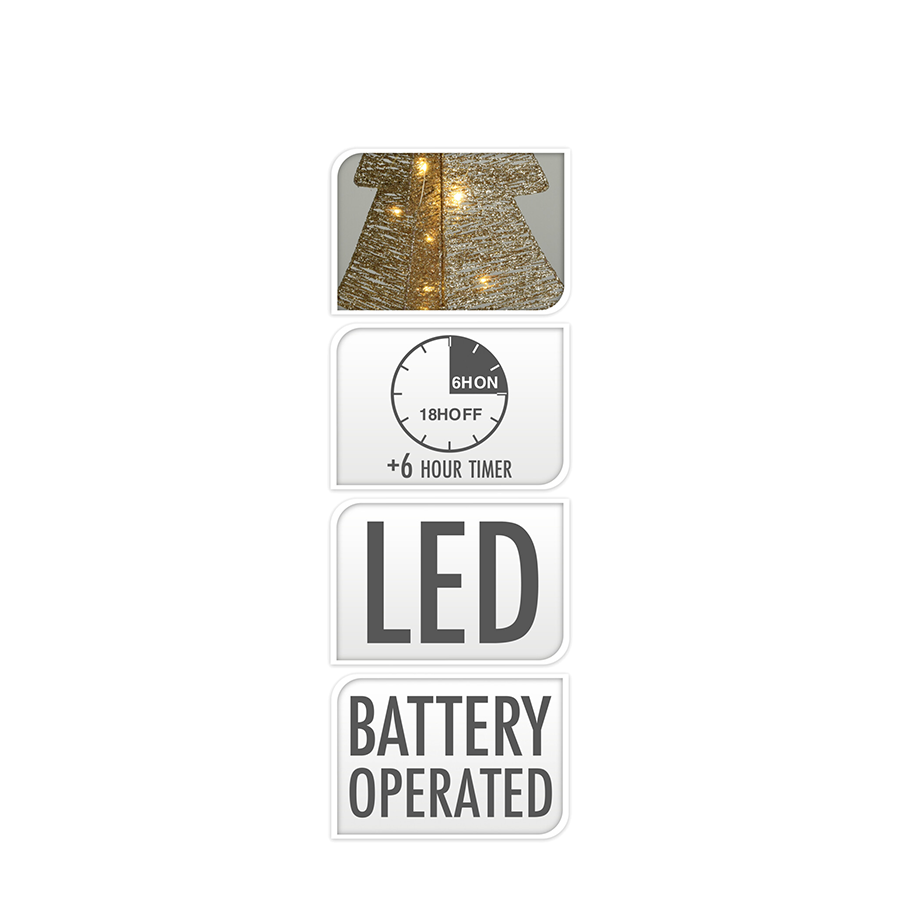 Arbol plegable oro LED 20 LEDs 50cm