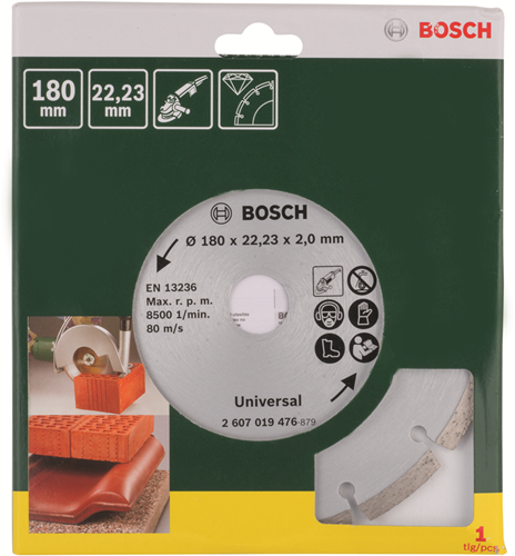 Accesorios Bosch disco de corte de diamante para materiales de construcción, 180 mm ø - 2607019476