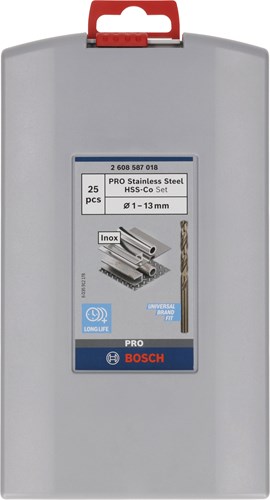 Accessori Bosch Set punte per metallo probox 25 pezzi hss-co, din 338 (lega di cobalto) 113 mm 25 pz - 2608587018