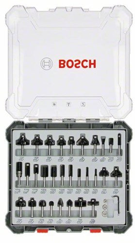 Accessori Bosch Set frese miste 30 pezzi - diametro gambo 6 mm - 2607017474