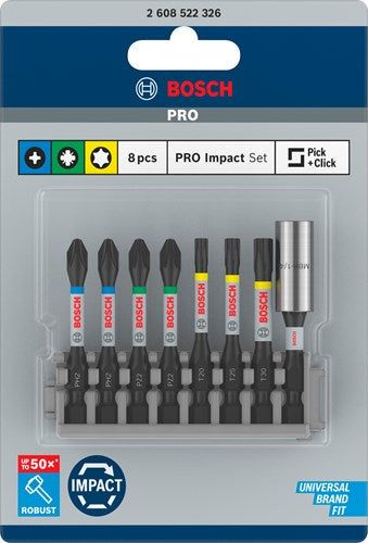 Imp Bosch Accessories Set punte Act Control da 8 pezzi - 2608522326 - 2608522326