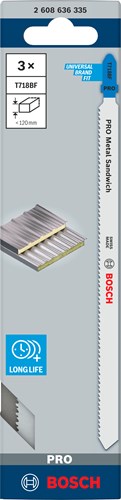 Accesorios bosch hoja de sierra de calar t 718 bf sándwich de metal 3 piezas - 2608636335