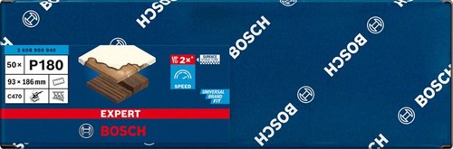 Carta vetrata Bosch Accessories Expert C470 per levigatrici orbitali 93 x 186 mm, K180 50 pezzi - 1 pezzo(i) - 2608900940