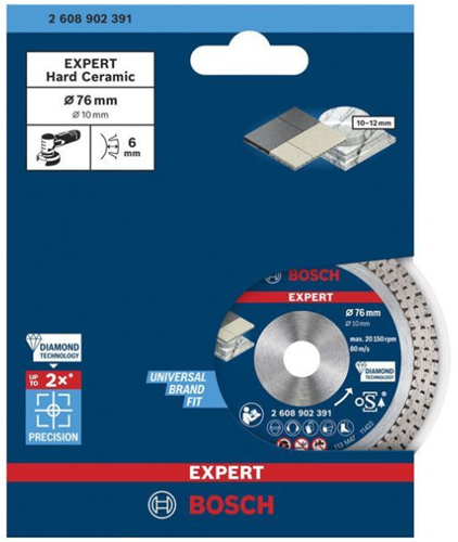 Disco da taglio diamantato Bosch Accessories Expert Hardceramic 76 mm 76 x 1,5 x 10 mm - 1 pezzo(i) - 2608902391