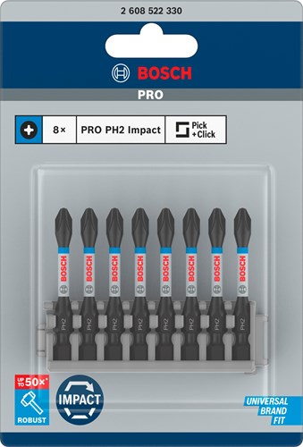 Imp bosch accessori punta a vite act control ph2, 50 mm 8x - 2608522330