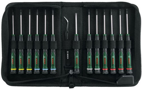 Set cacciaviti di precisione Bosch verdi | 15 pezzi - 1600a039j4