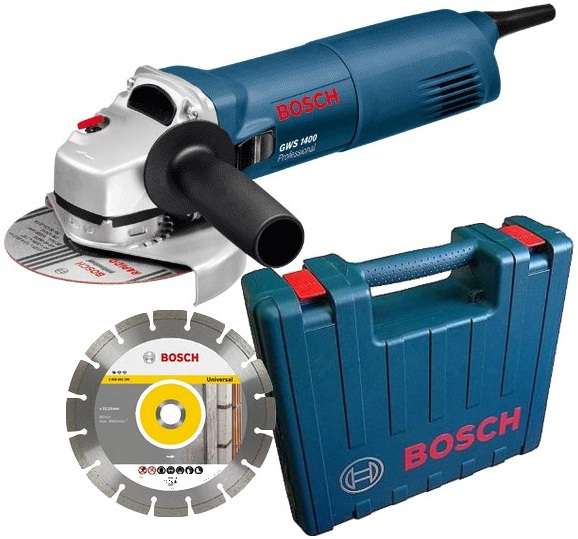 Amoladora angular bosch gws1400+disco de diamante