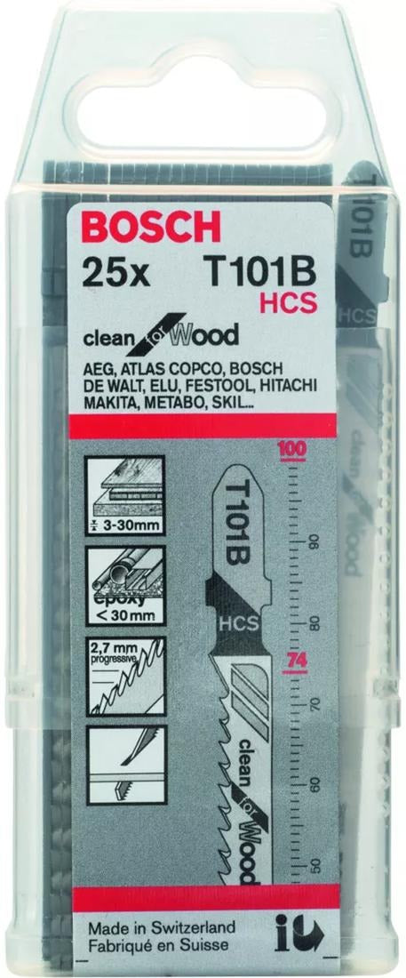 Accesorios bosch 25x clean para hoja de sierra de calar para madera t101b 2608633622 - 2608633622