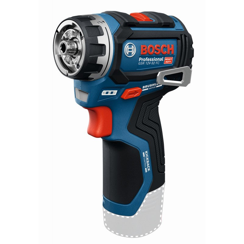 Taladro inalámbrico profesional bosch gsr 12v-32 fc azul - flexiclick | sin baterías ni cargador - 06019n7100