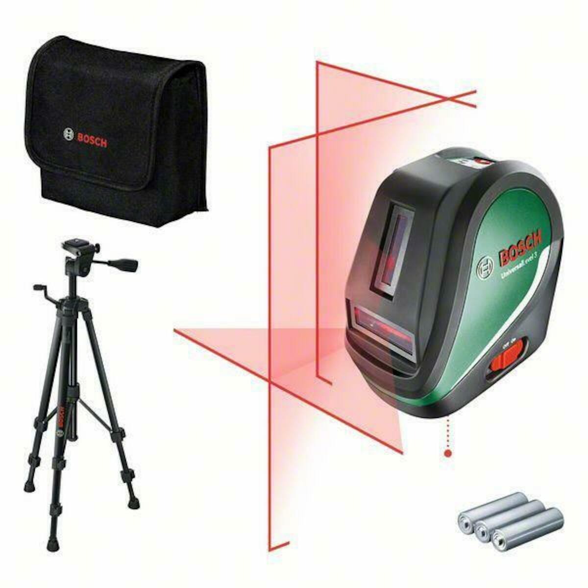 Bosch juego de nivel 3 universal láser de líneas cruzadas verde - 0603663905