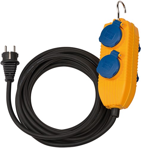 Cable de obra Brennerstuhl ip54 con bloque de enchufe 5m negro h07rn-f 3g1.5 - 1169200010