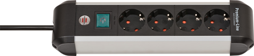 Brennerstuhl premium-alu-line con interruptor de 4 vías 1,8m h05vv-f 3g1.5 - 1391030400
