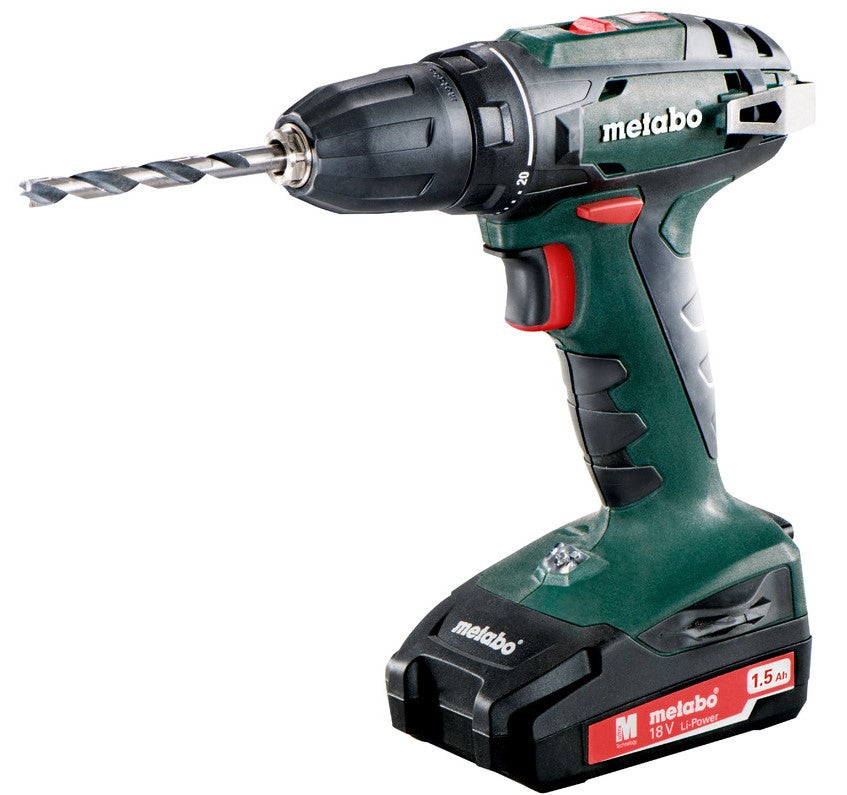 Trapano avvitatore a batteria Metabo BS 18 | 18v| 2 x 1,5 Ah Li-Power, SC 60 Plus | nel caso - 602207550