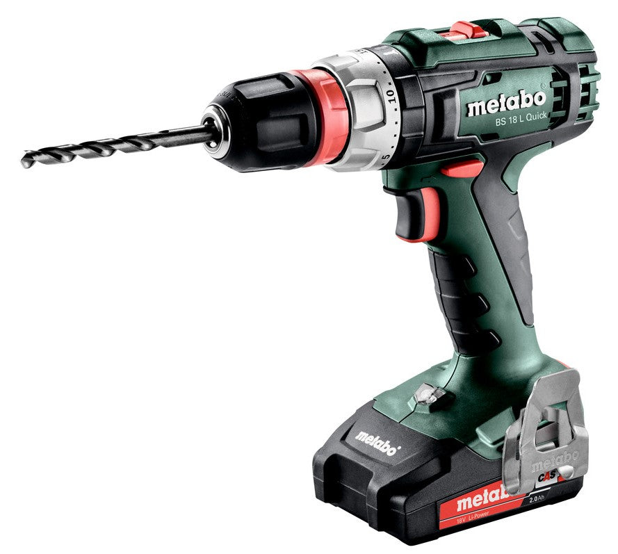 Trapano avvitatore a batteria rapido Metabo BS 18 l | 18 volt | 2 x 2,0 Ah Li-Power, SC 60 Plus | nel metabox - 602320500