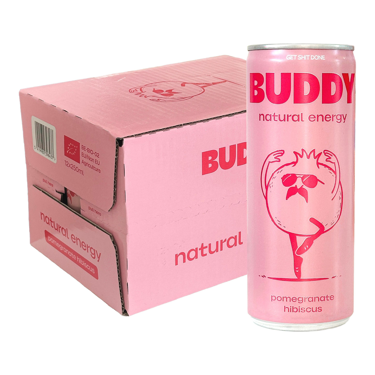 Buddy pomegranate hibiscus bio blikje (12x 250 ml)