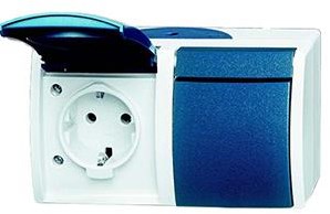Busch Jaeger SWD presa da parete RA doppia orizzontale blu - 4696010