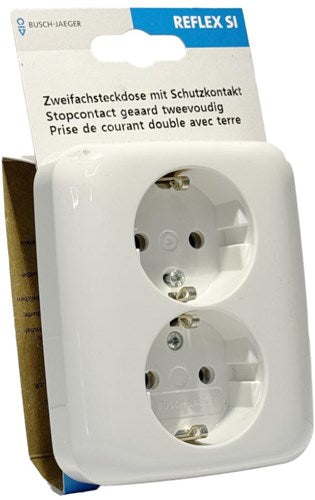Busch Jaeger enchufe empotrado blanco RA doble - 4695510