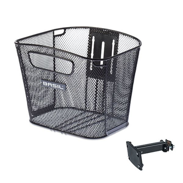 Basil Bold Front FM - Bicket Basket - First - incluso Basil FM Shool - Nero